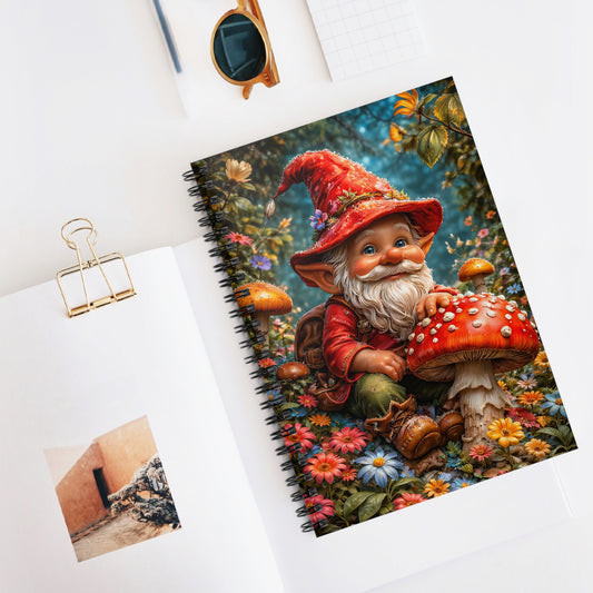 Mushroom Grove Gnome Journal, Enchanted Ruled Adventure Notebook