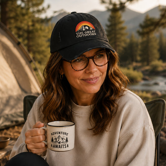 The Great Outdoors Unisex Distressed Cap