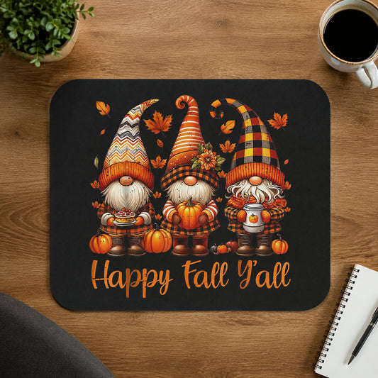 Fall Gnome Mouse Pad, Cozy Desk Decor, Happy Fall Y'all