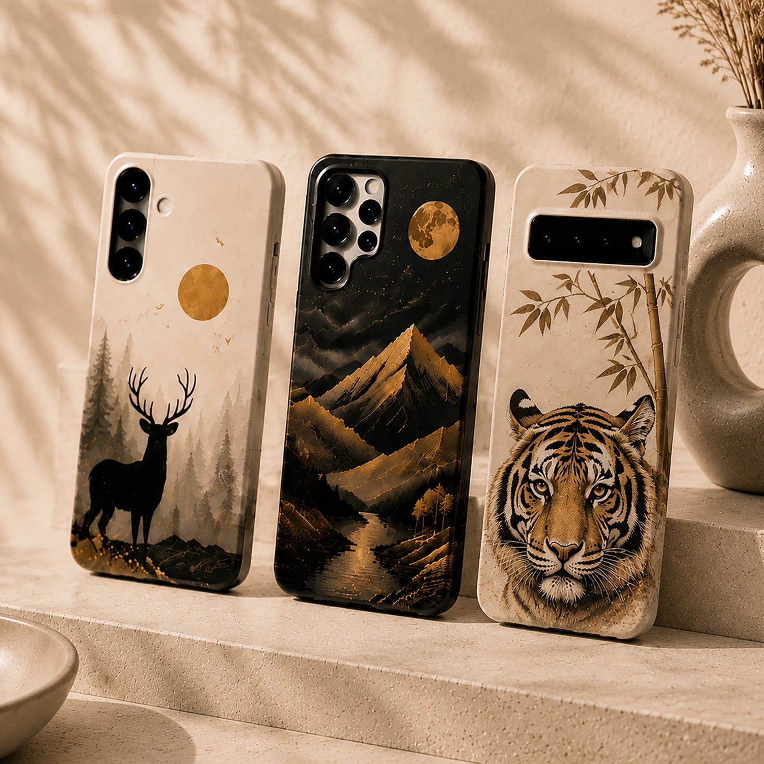 Premium Samsung phone cases with animal and nature-inspired designs.