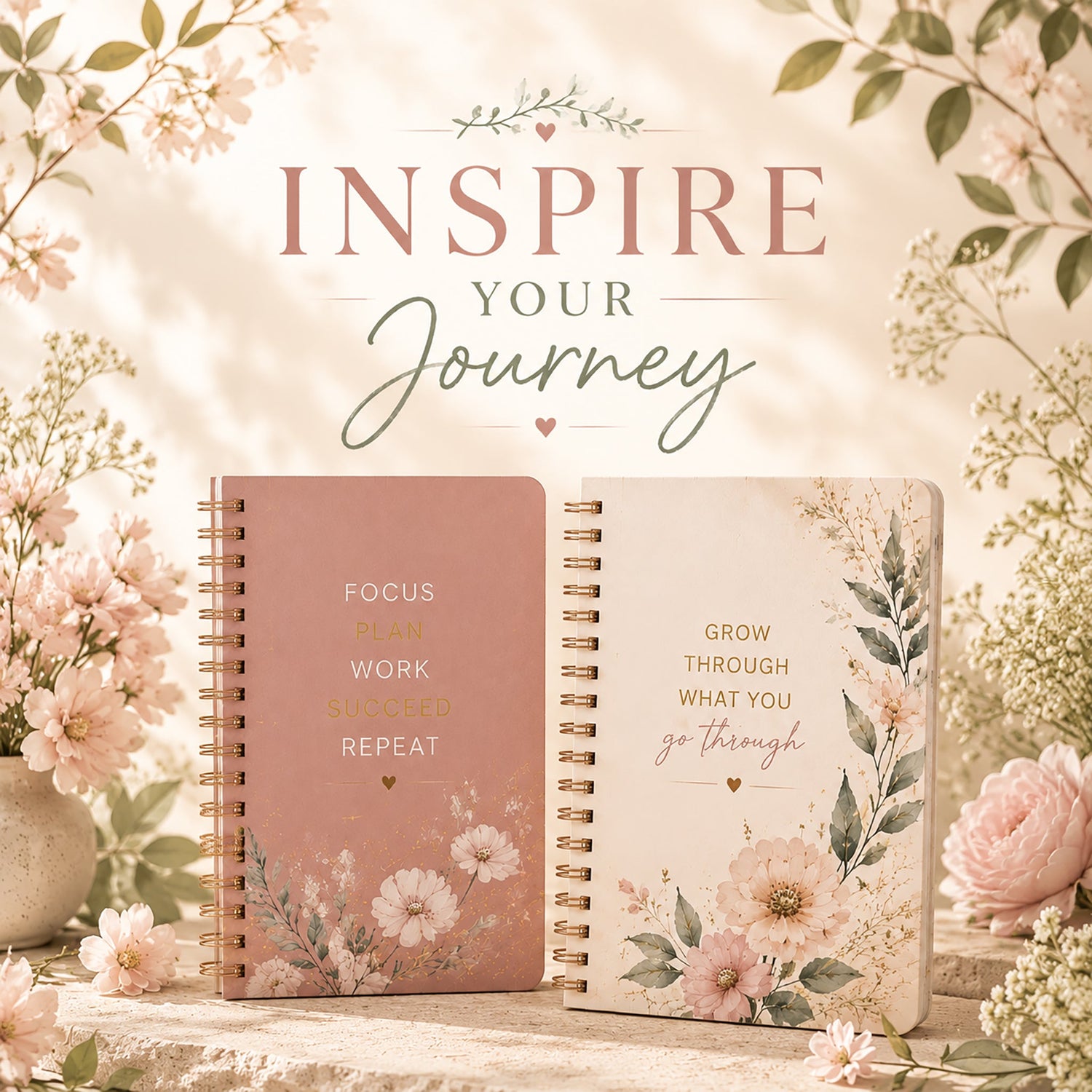 Spiral notebooks featuring creative cover designs for journaling, note-taking, planning, and everyday writing.