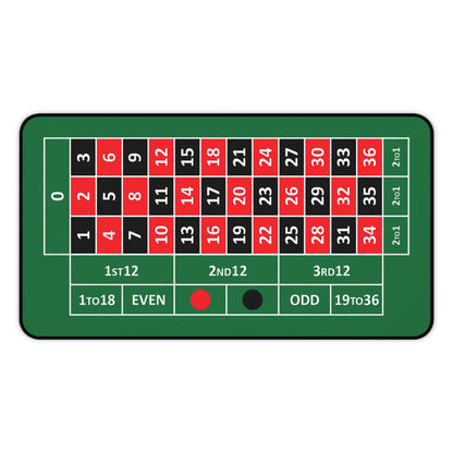 European Roulette Desk Mat — Casino-Themed Gaming/Office Mat