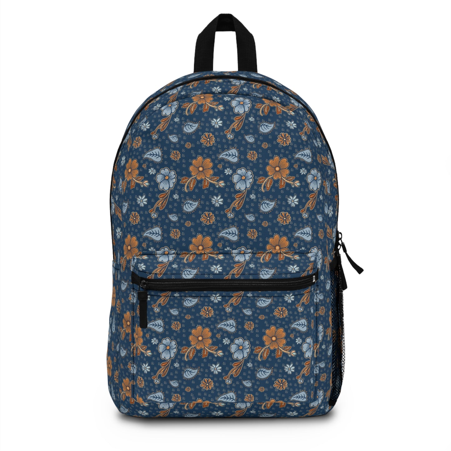 Timeless Elegance: Minimal Floral Backpack / Dark Blue