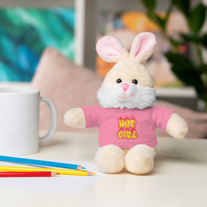 Cute Plush Animal with Hot Girl Tee for Birthdays, Baby Showers, Children, Gifts