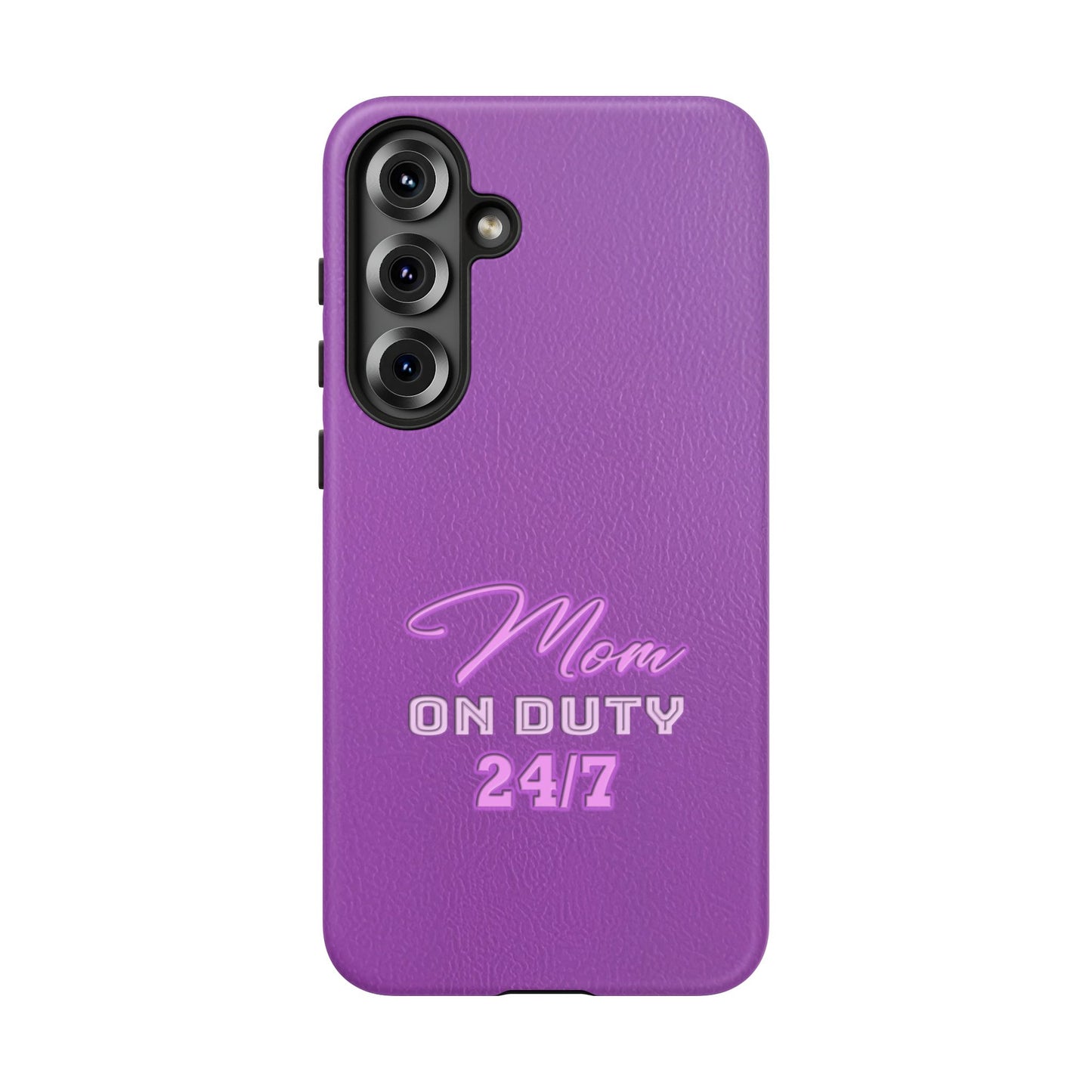 Mom On Duty Impact-Resistant Case, Purple Case for Mothers