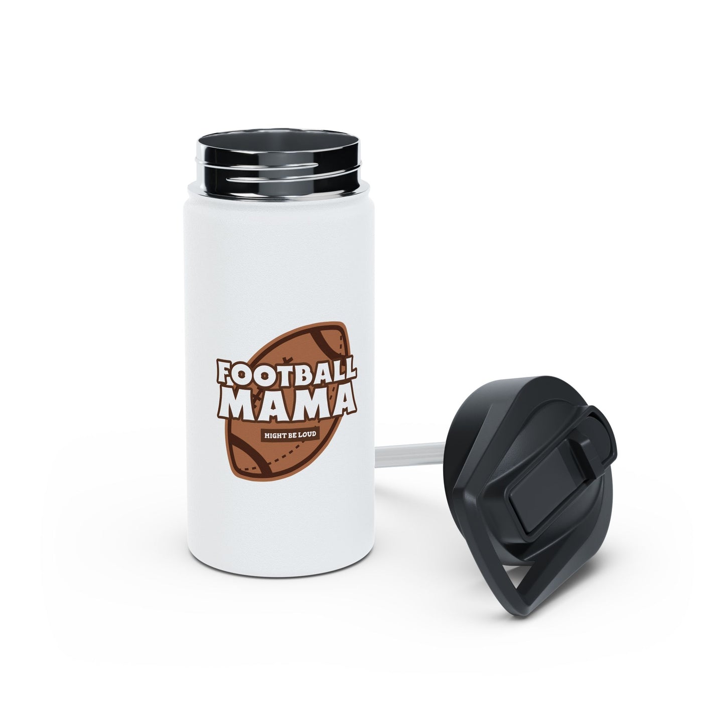 Football Mama Stainless Steel Water Bottle, Standard Lid