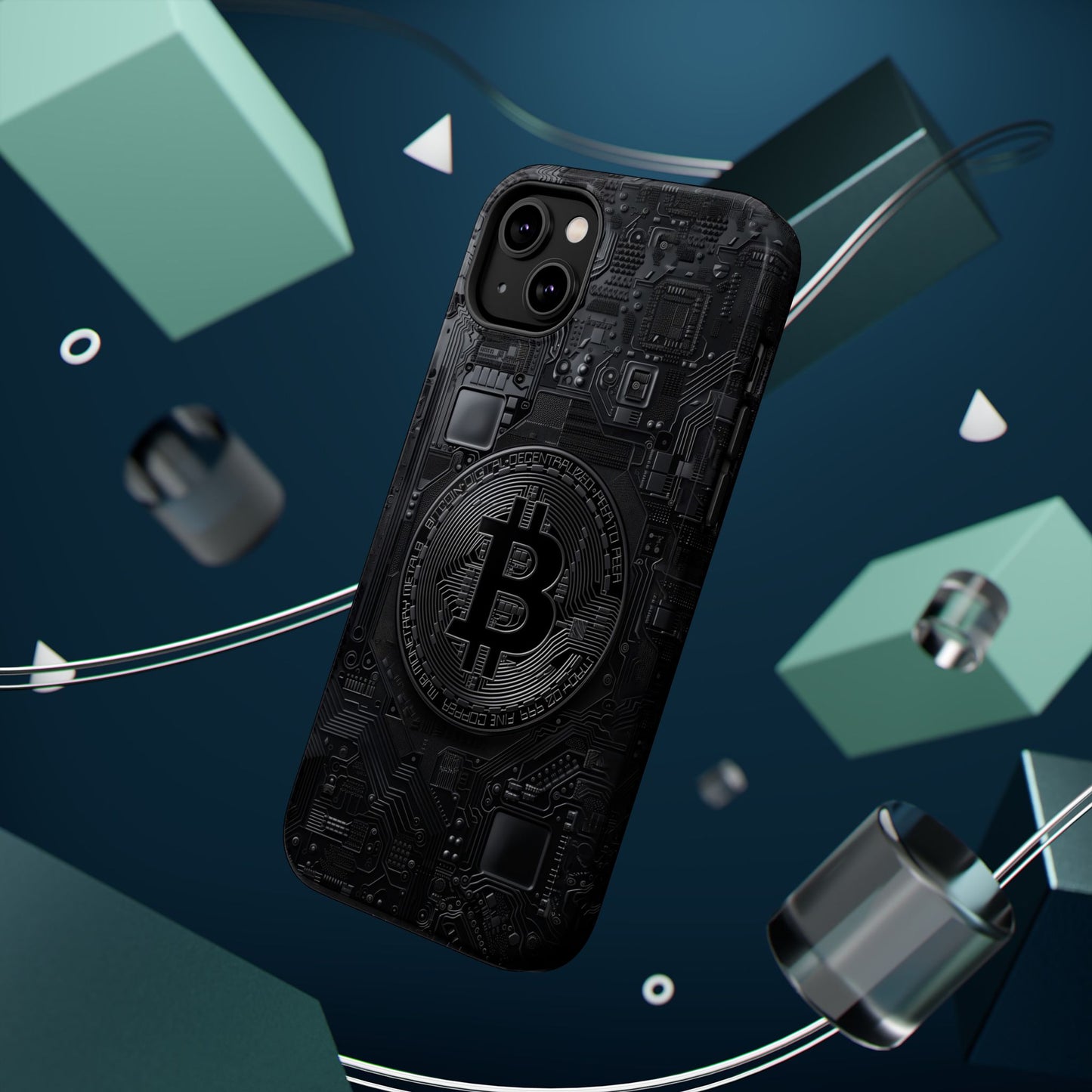 Black Bitcoin Magnetic iPhone Cases - Ideal for Tech Enthusiasts