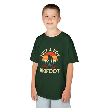 Kids Bigfoot Lover Tee - Just a Boy Who Loves Adventure