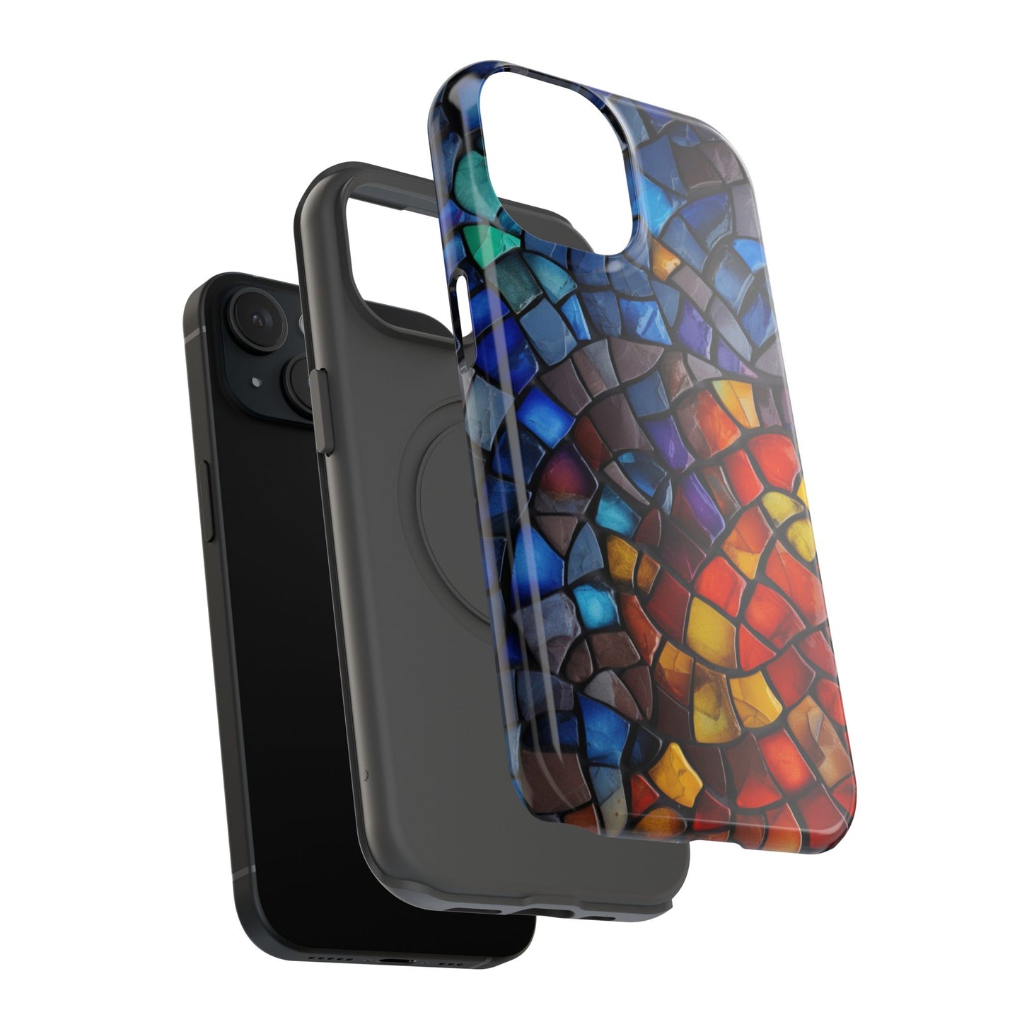Stained Glass Impact-Resistant Phone Case, Colorful Phone Cover