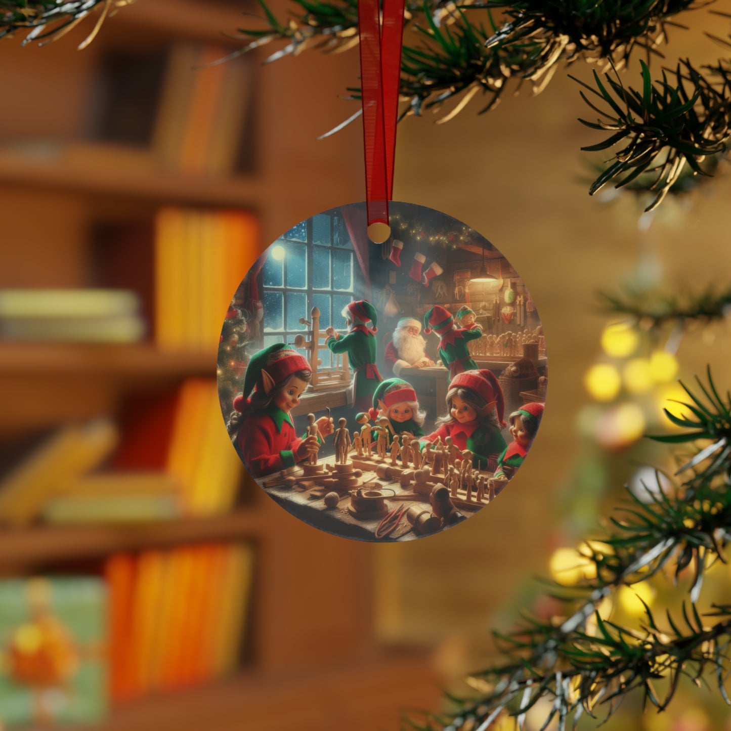 Magical Elves’ Workshop Metal Ornaments, 2-Side Print