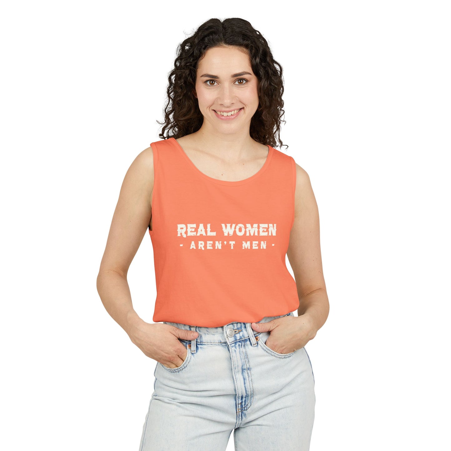 Real Women Unisex Garment-Dyed Tank Top  100% Ringspun US cotton