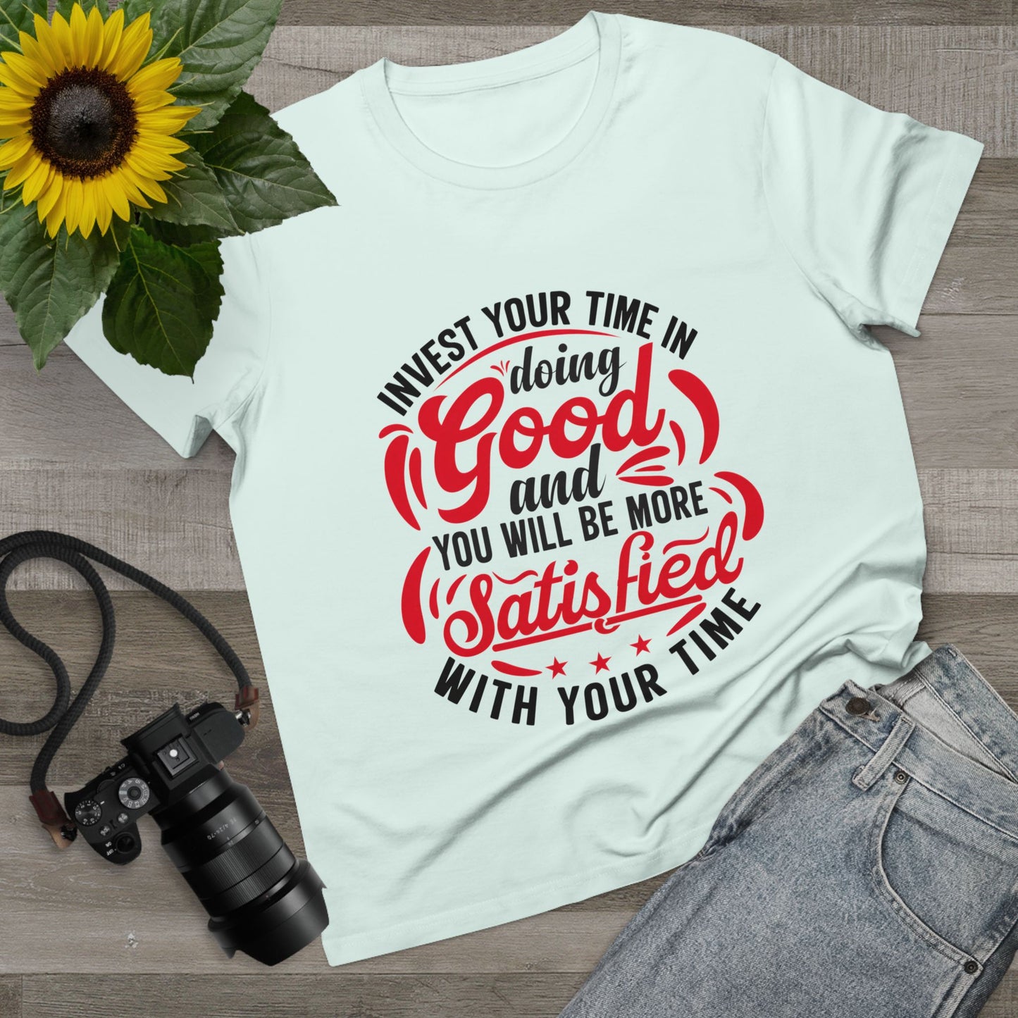 Inspirational Women's Maple Tee - Invest Your Time in Doing Good