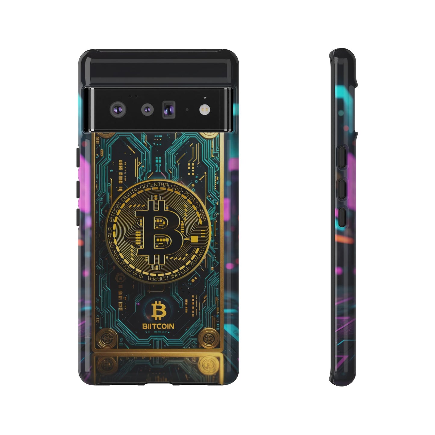 Bitcoin Google Pixel Phone Case - Tough Cases with Cryptocurrency Design