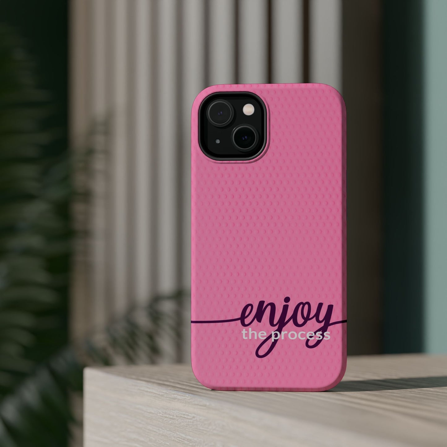 Enjoy the Process Magnetic Case - Motivational Pink Phone Cover for Women