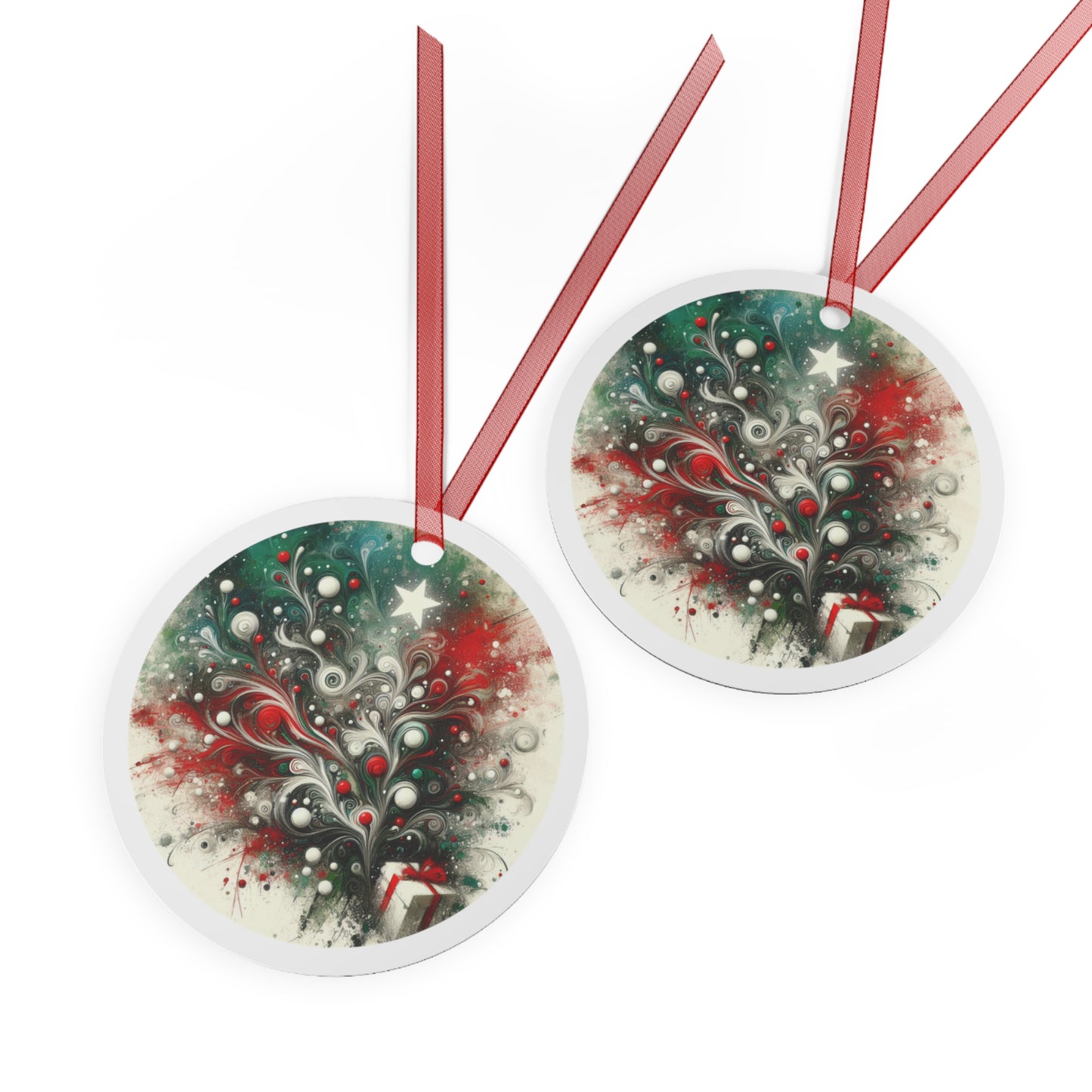 Joyful Contours Abstract Metal Ornaments, 2-Side Print