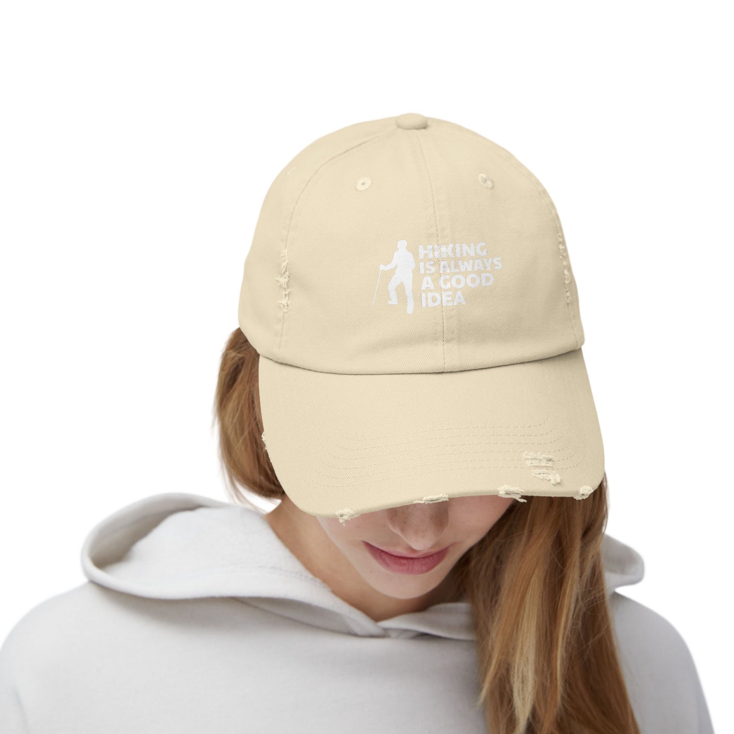 Hiking Is Always A Good Idea Unisex Distressed Cap