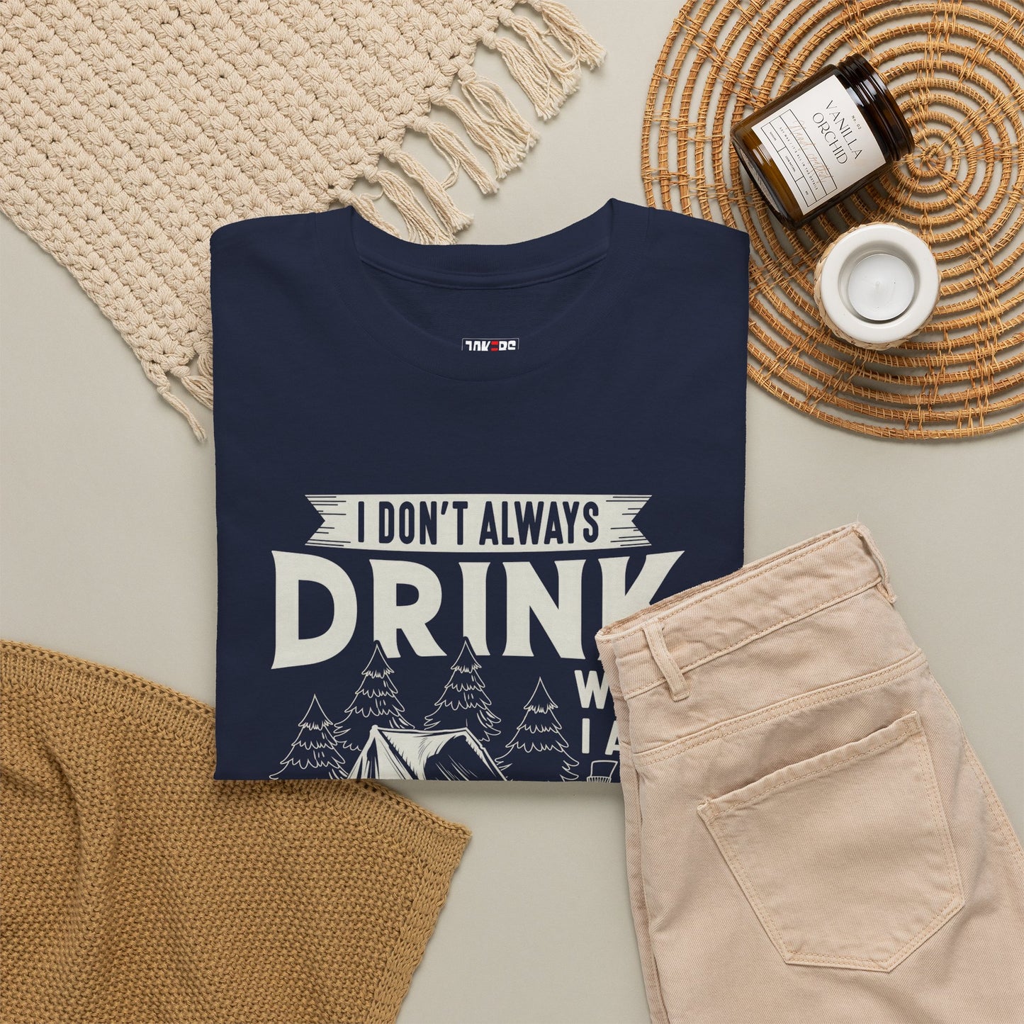 Camping Drinking Unisex Heavy Cotton Tee - Perfect Gift for Outdoor Enthusiasts