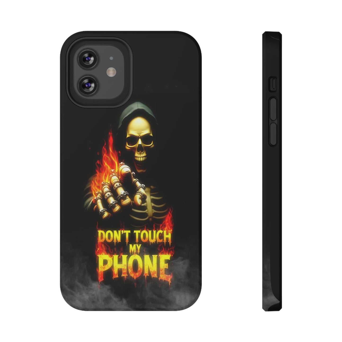 Skull Design Impact-Resistant iPhone Case, Don't Touch My Phone