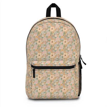 Blooming Joy: Happy Flower Pattern Backpack