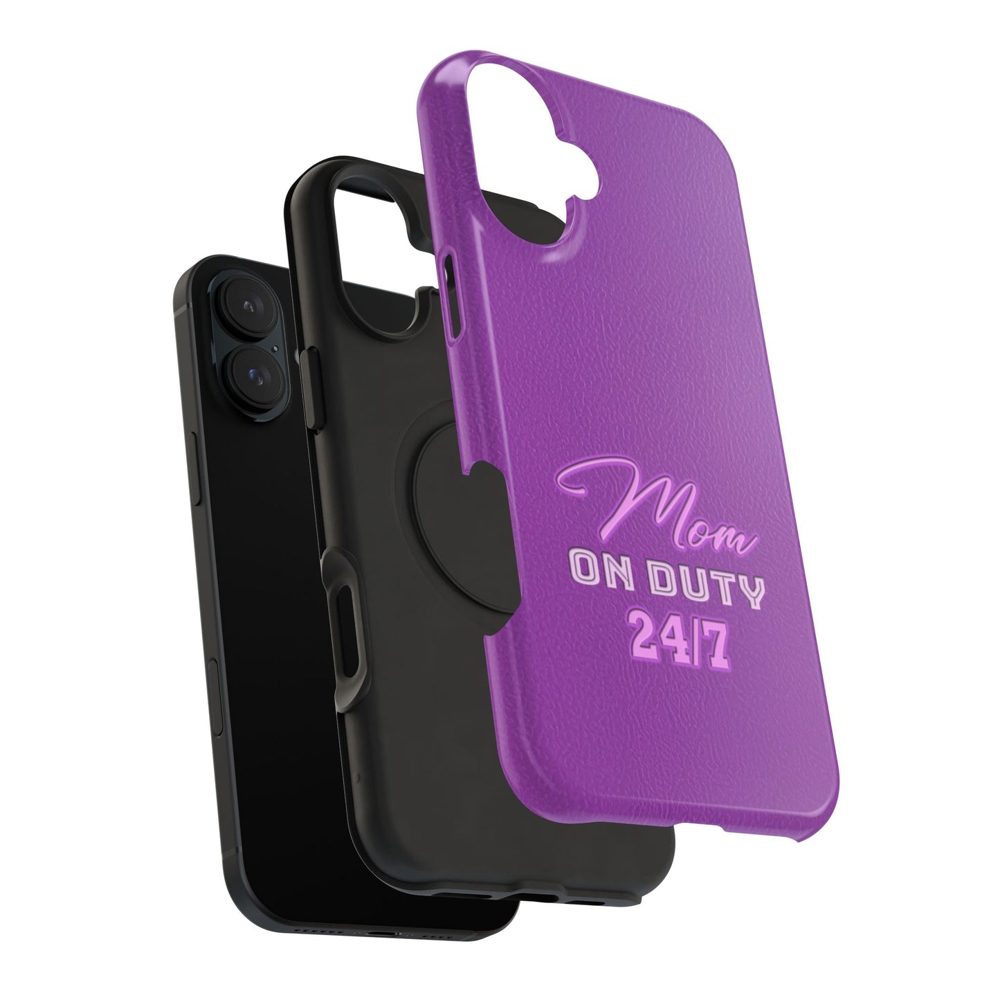Mom On Duty Impact-Resistant Case, Purple Case for Mothers