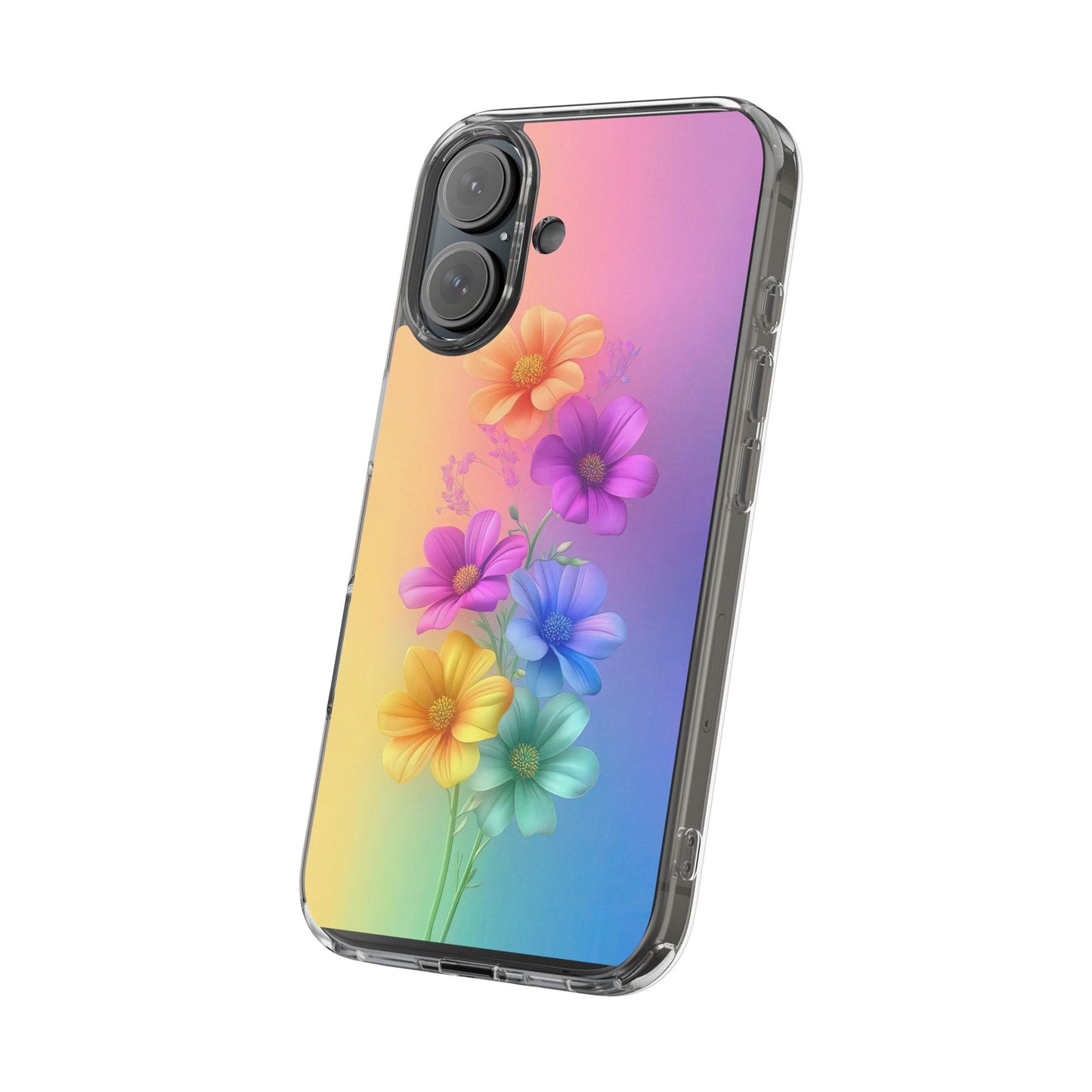 Floral Clear Phone Case – Colorful Flower Design
