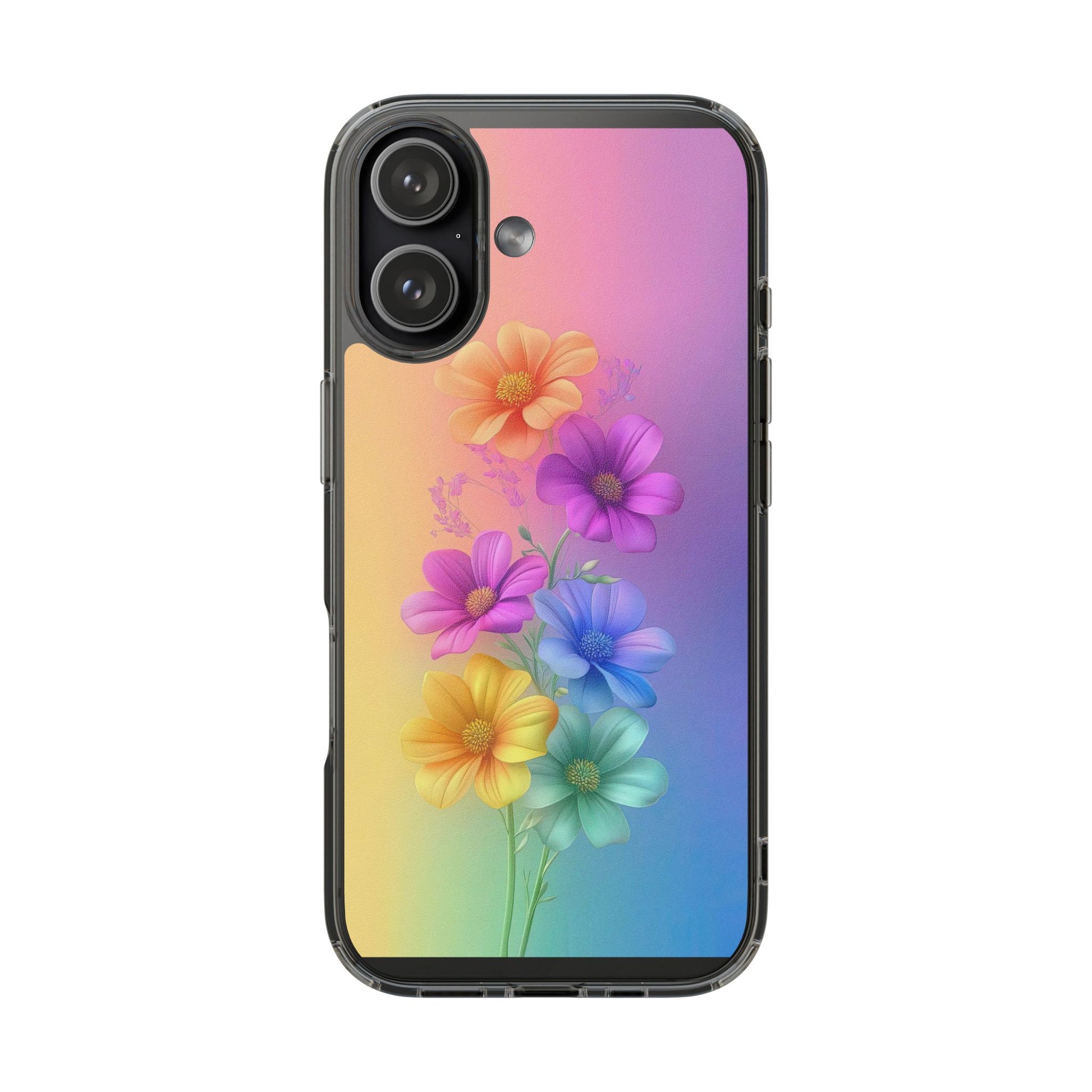 Floral Clear Phone Case – Colorful Flower Design
