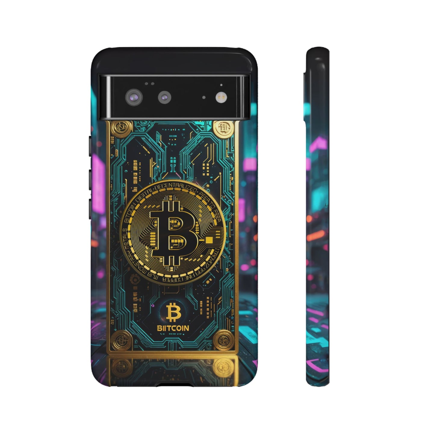 Bitcoin Google Pixel Phone Case - Tough Cases with Cryptocurrency Design