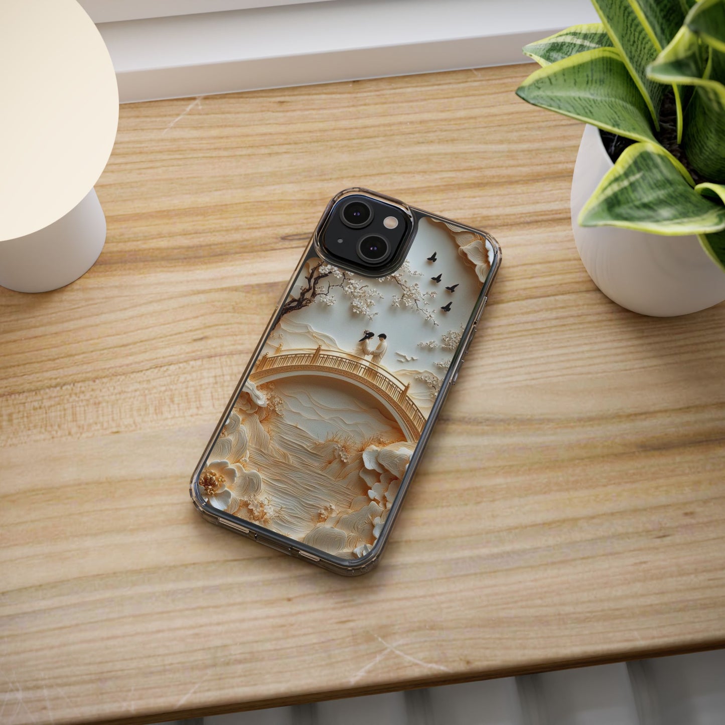Romantic Couple 3D Effect Clear Cases,  Artistic Protective Cover