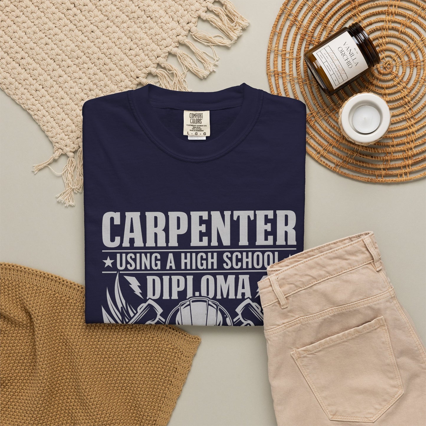 Carpenter T-Shirt - Unisex Garment-Dyed Tee for Skilled Trades
