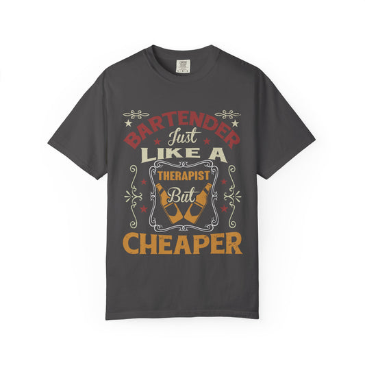 Bartender T-Shirt - Just Like a Therapist, Funny Unisex Tee
