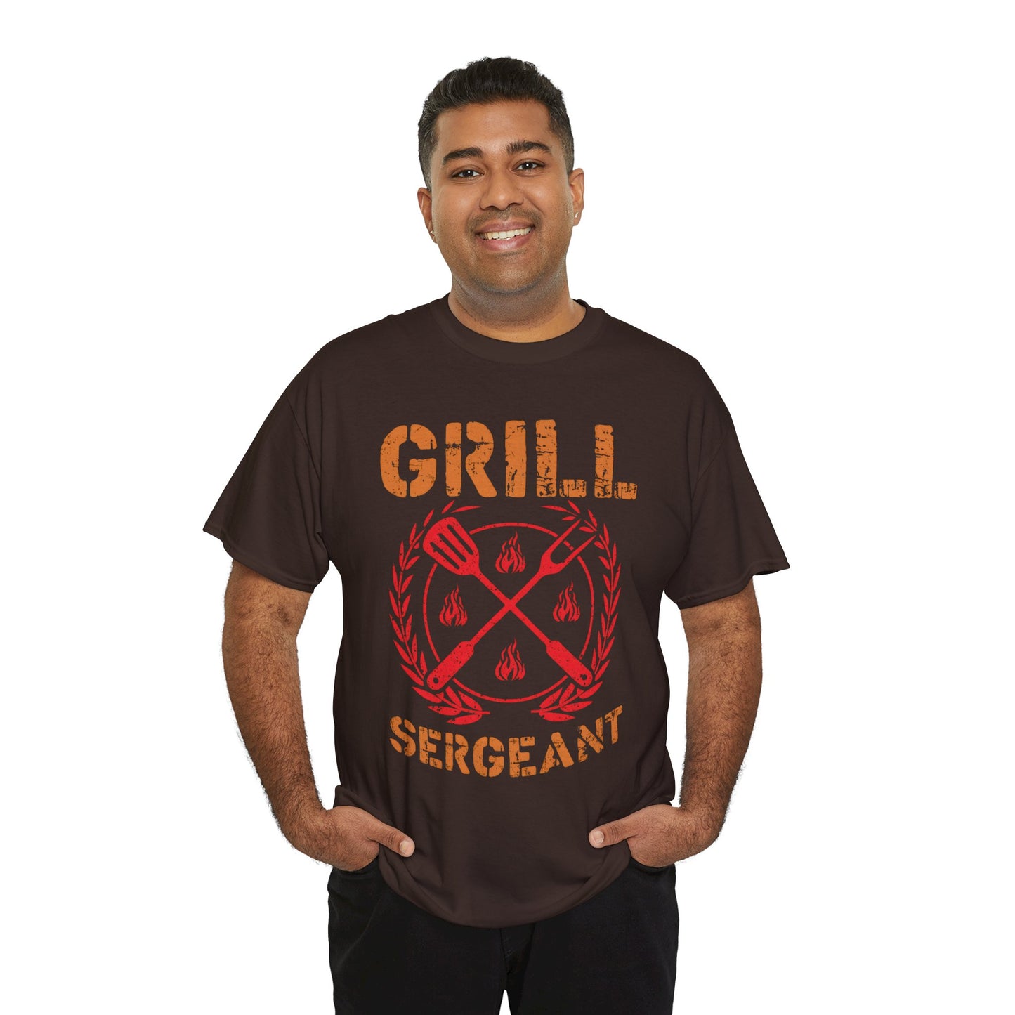 Grill Sergeant Unisex Heavy Cotton Tee - Fun BBQ Shirt for Grill Masters