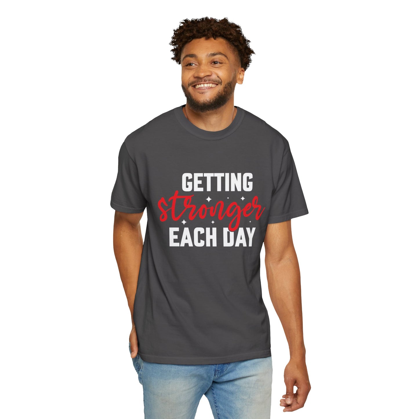 Unisex Motivational T-Shirt - "Getting Stronger Each Day" - Perfect for Fitness Enthusiasts