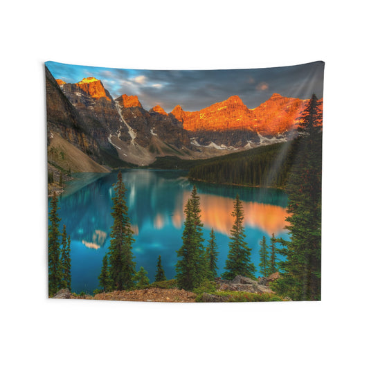 Mountain Sunset Wall Tapestry, Nature Decor