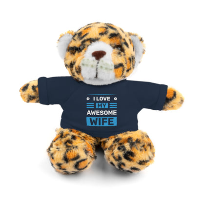 I Love My Awesome Wife Stuffed Animal, Cuddly Gift for Her