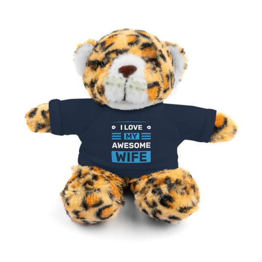 I Love My Awesome Wife Stuffed Animal, Cuddly Gift for Her