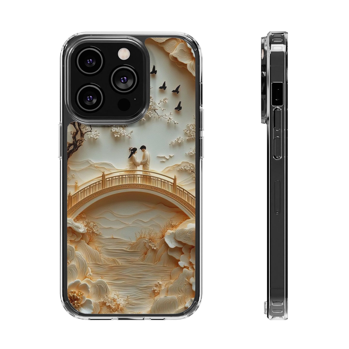 Romantic Couple 3D Effect Clear Cases,  Artistic Protective Cover