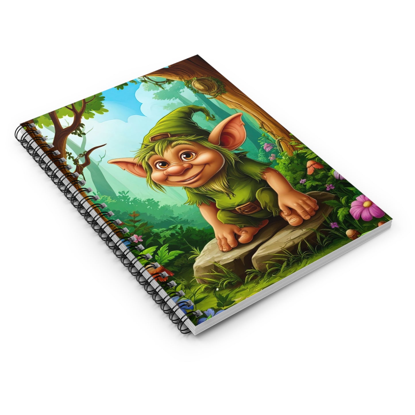 Whimsical Goblin Spiral Notebook, Fantasy Ruled Journal