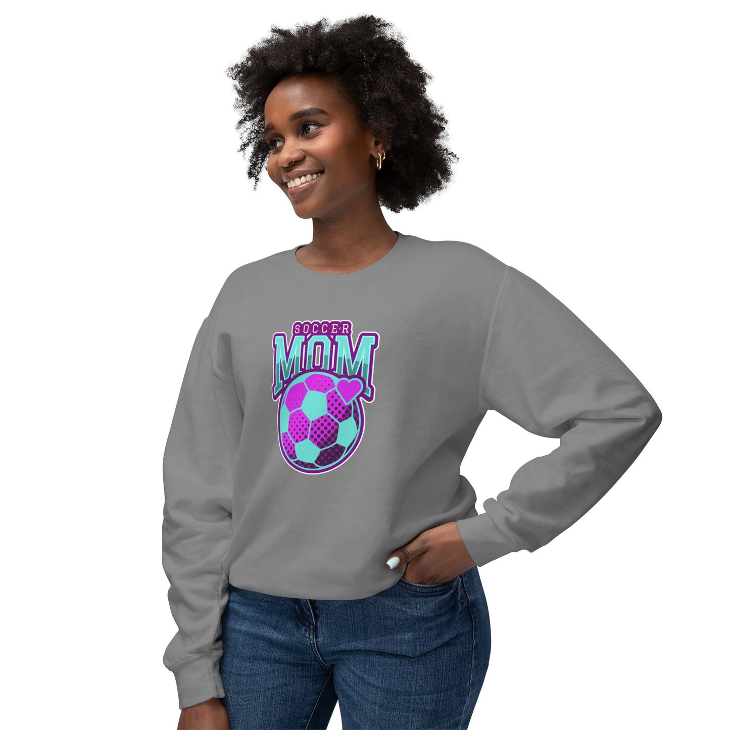 Soccer Mom Unisex Lightweight Crewneck Sweatshirt