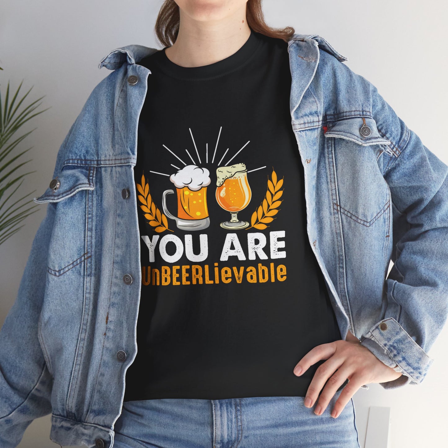 Funny Beer Slogan Tee, You Are UnBEERLievable