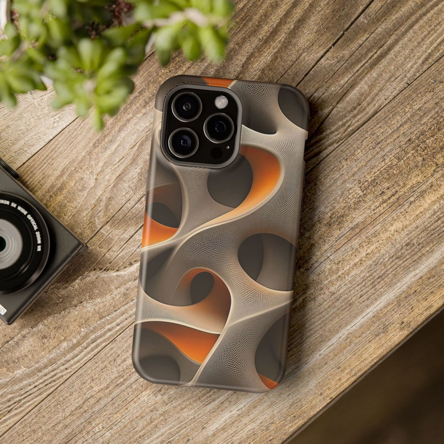 Stylish Magnetic Phone Cases, Abstract Geometric Design