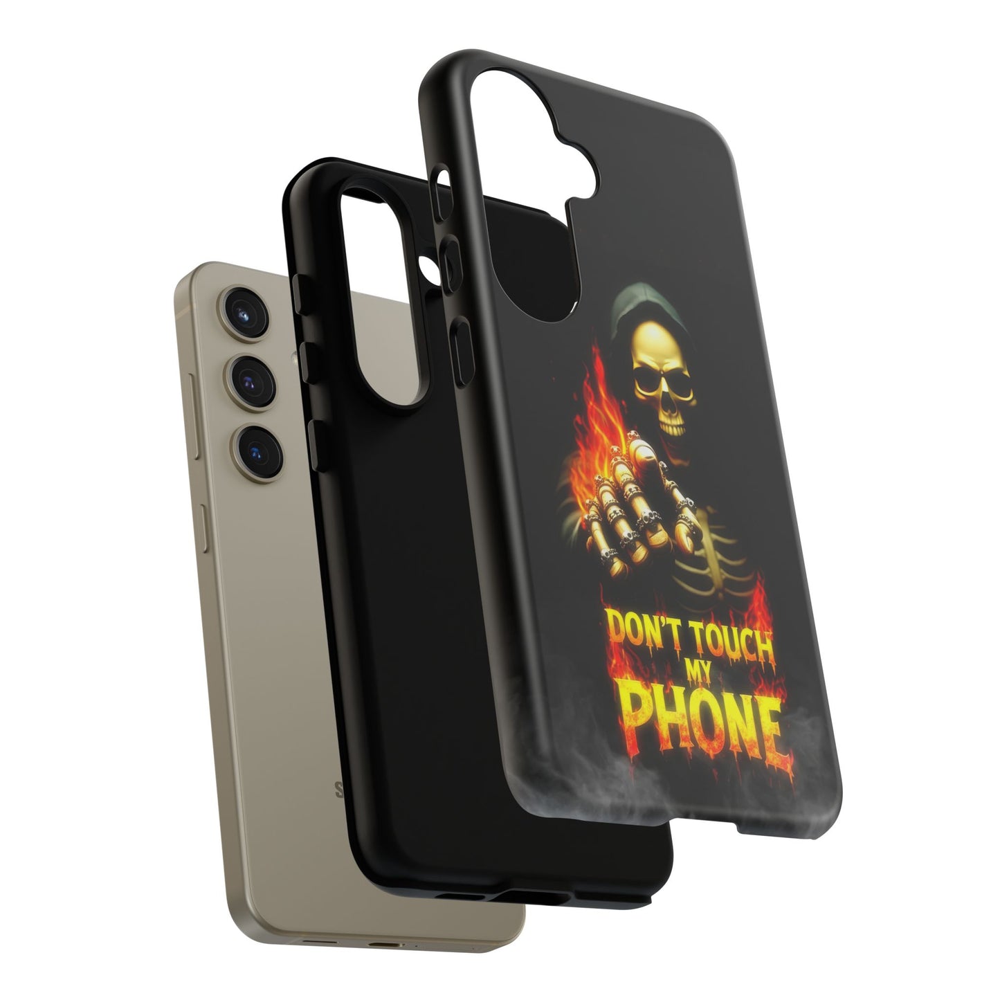 Skull Design Samsung Phone Case, Don't Touch My Phone Mobile Cover