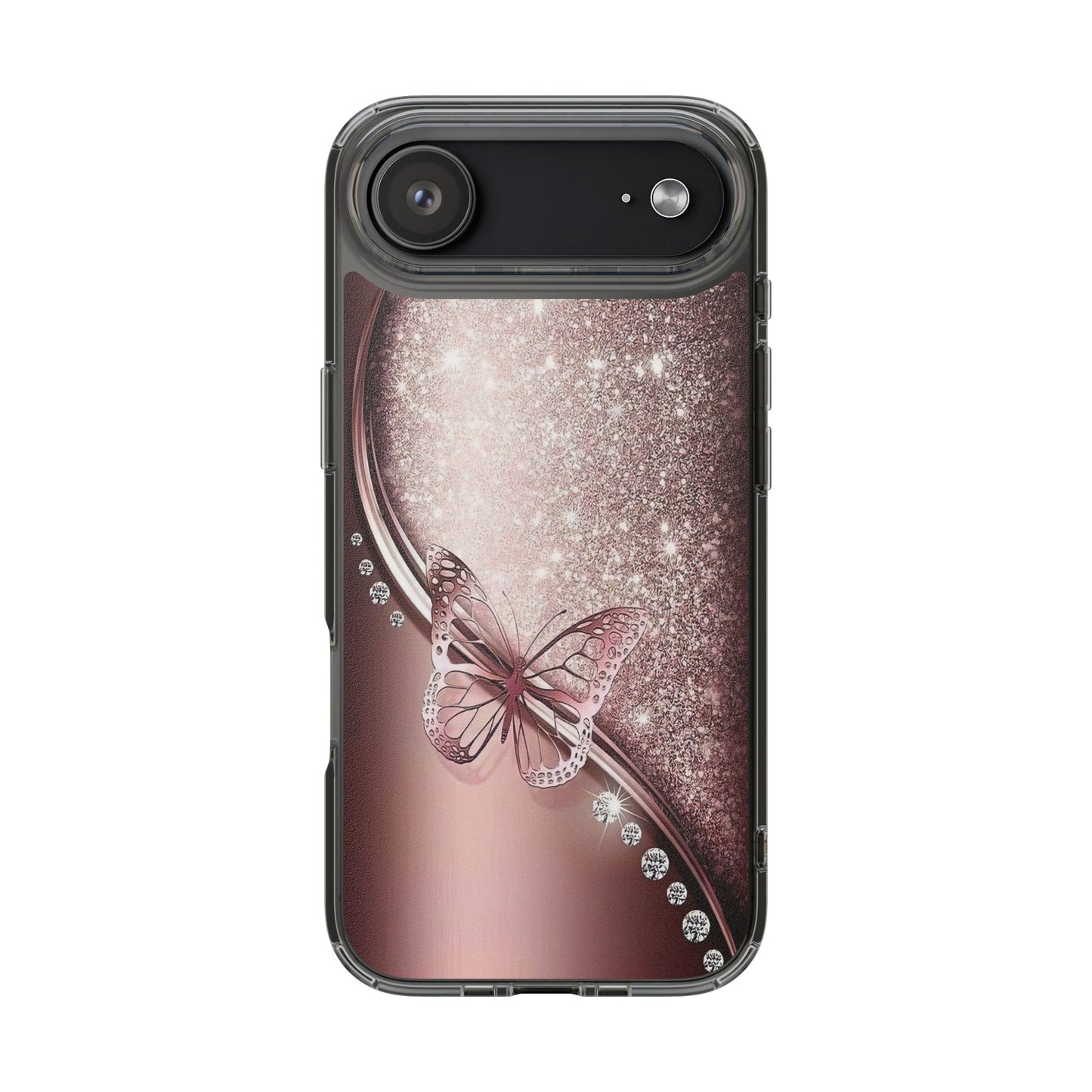 Elegant Butterfly Clear Case, Stylish Transparent Protective Cover for Women