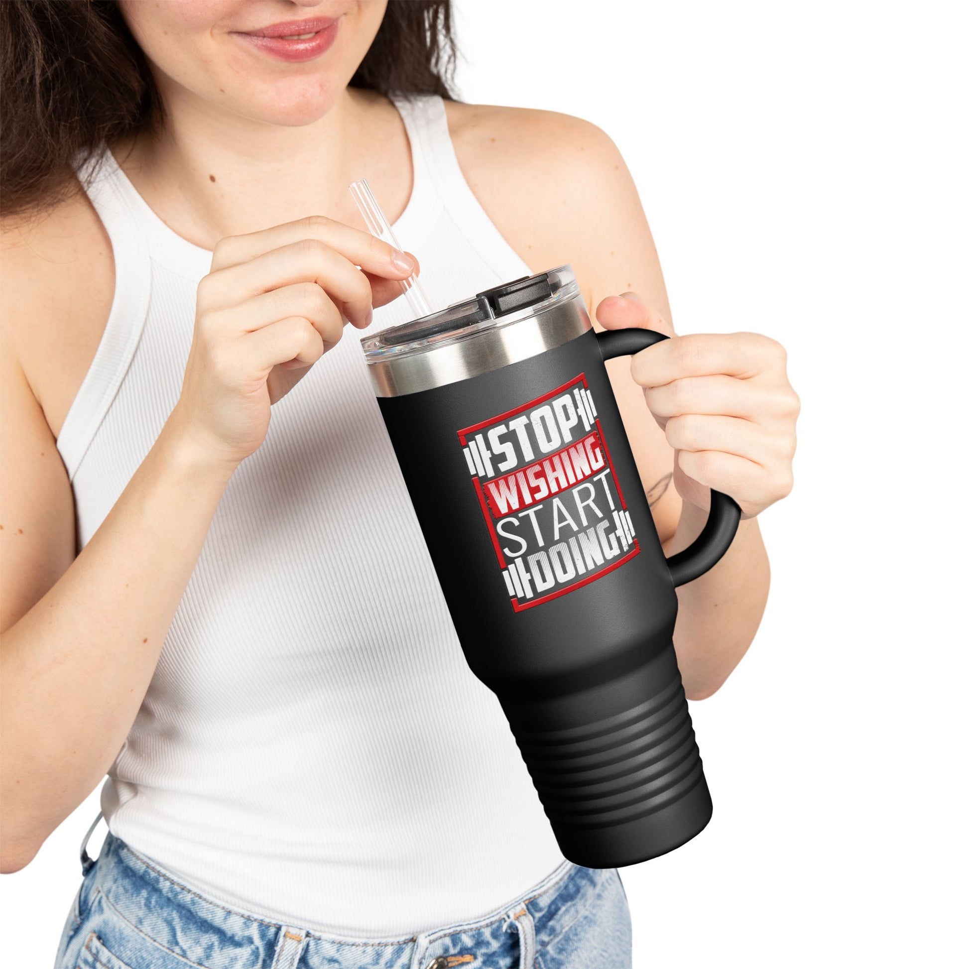 Motivational Insulated Travel Mug, 40oz | Perfect for Fitness Lovers