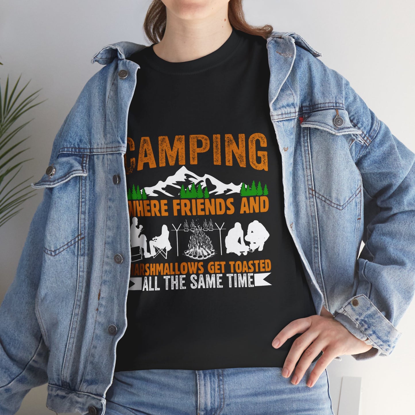 Camping Friends Unisex Heavy Cotton Tee - Perfect for Outdoor Adventures