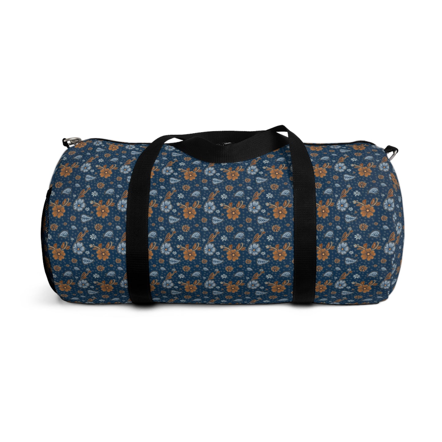 Timeless Elegance: Minimal Floral Duffel Bag / Dark Blue