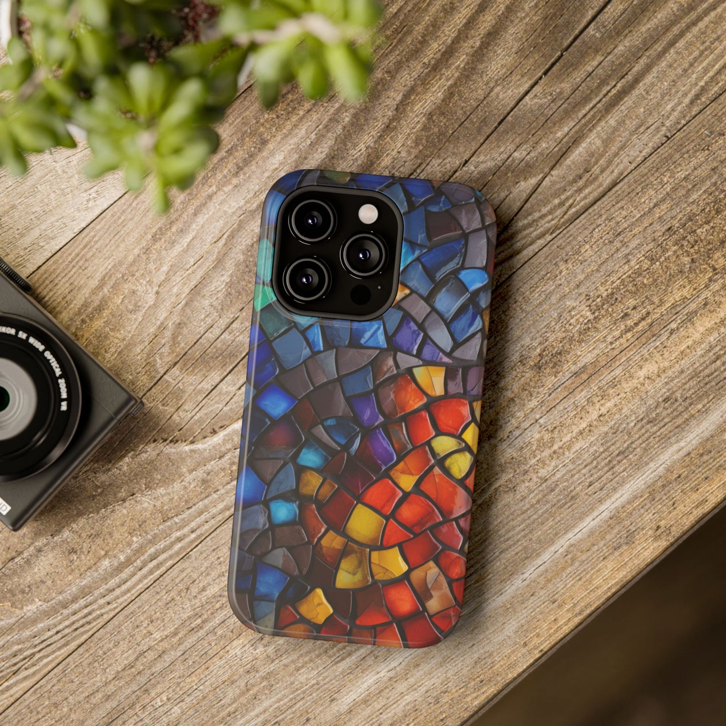 Stained Glass Impact-Resistant Phone Case, Colorful Phone Cover