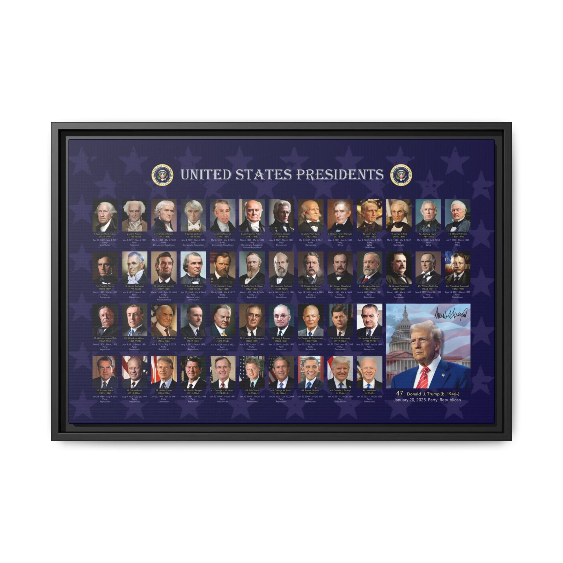 Presidential Portraits Canvas Art Print / Framed