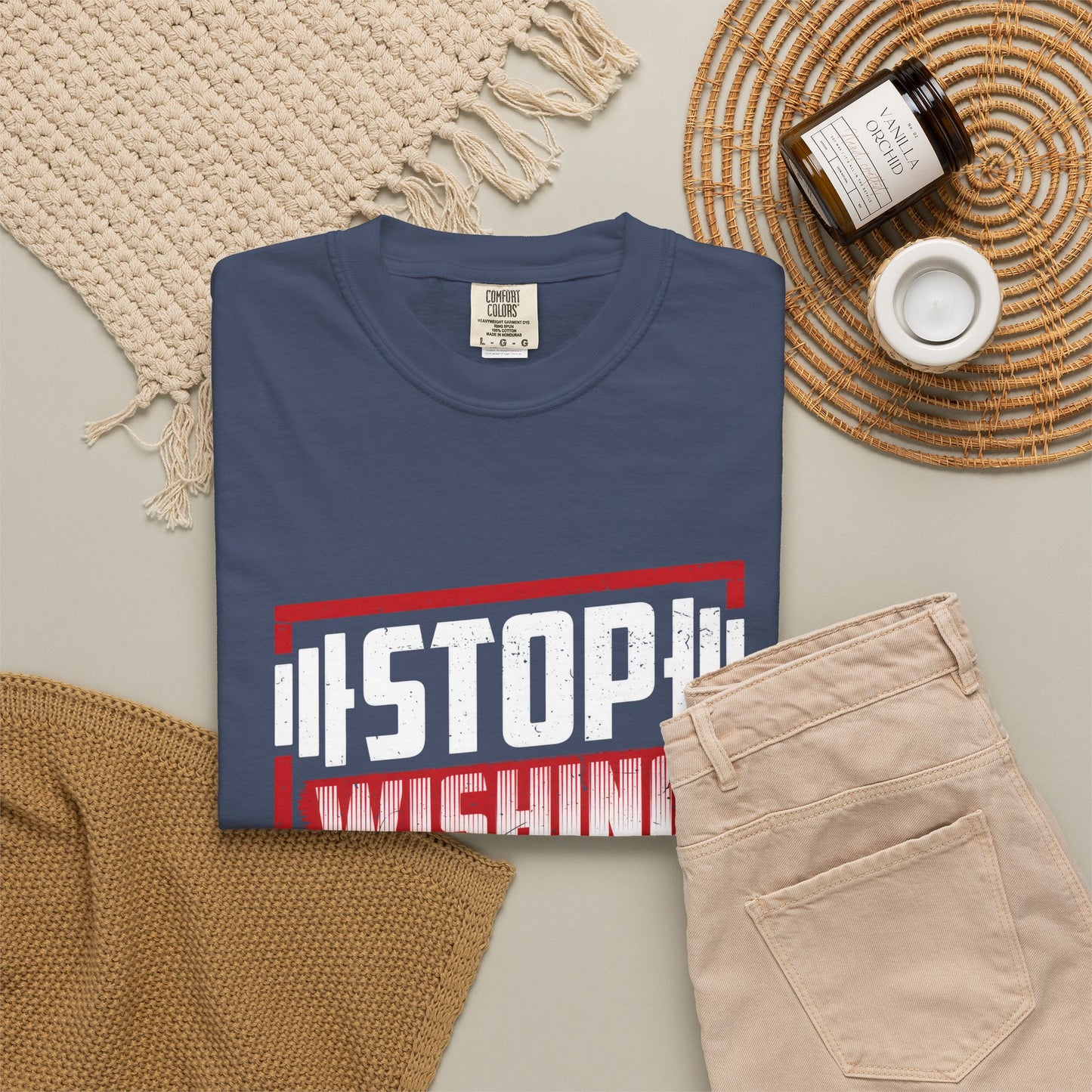 Motivational Workout T-Shirt - 'Stop Wishing Start Doing'