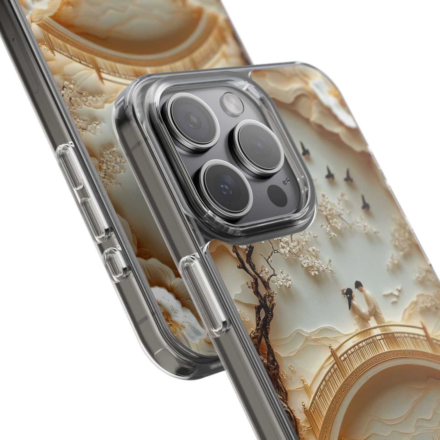 Romantic Couple 3D Effect Clear Cases,  Artistic Protective Cover