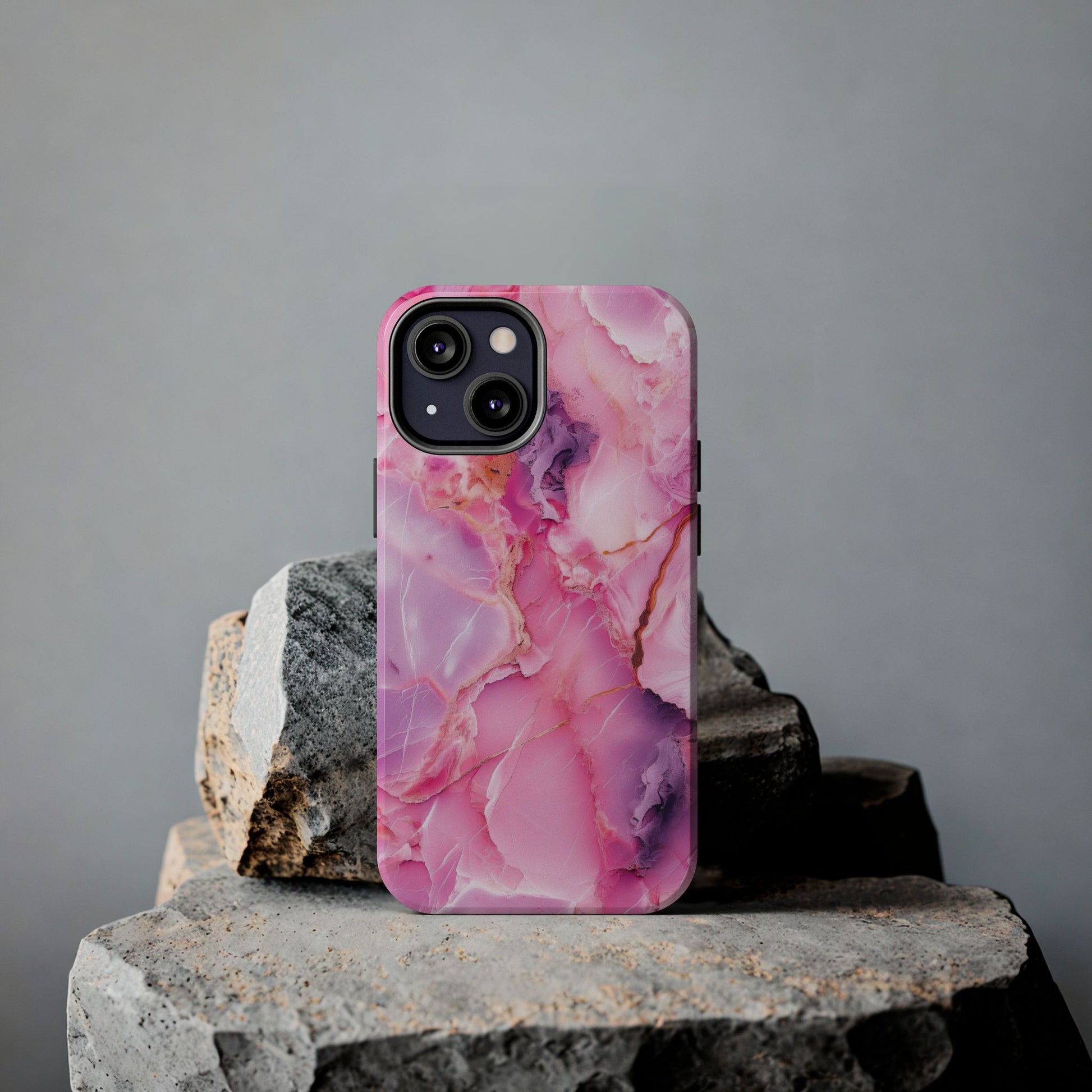 Pink Marble Tough Cases for iPhone, Stylish Protective Covers
